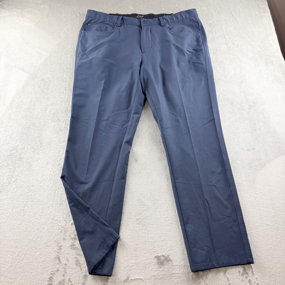 Greg Norman Men's Blue Shark Logo Performance Golf Pants Size 38x30